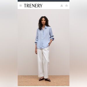 Trenery Light Blue Casual Button-Down Shirt